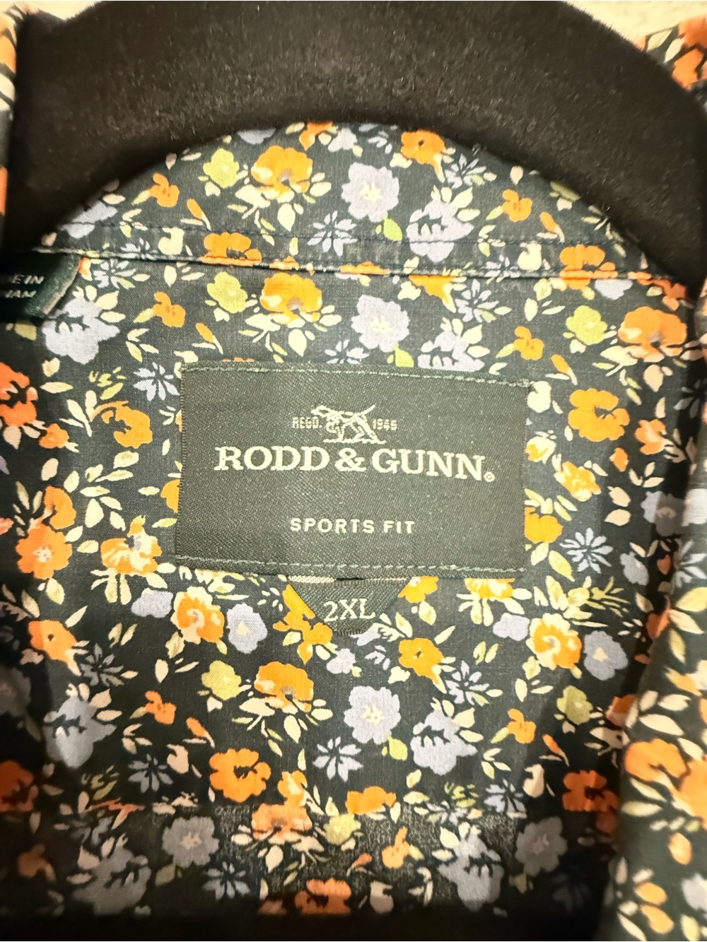 Rodd & Gunn Navy Floral Sports Fit Button-Down Shirt